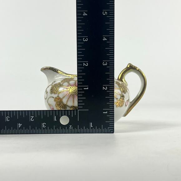 Vtg Nippon Hand-Painted Pink Rose Tea Set 12pc Teapot Creamer Gold Trim Japan - Picture 6 of 16